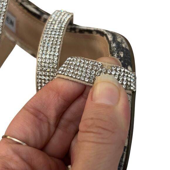 Steve Madden Desired Rhinestone Cage Heels 6M Snake Print Stiletto Club Concert - Picture 5 of 7